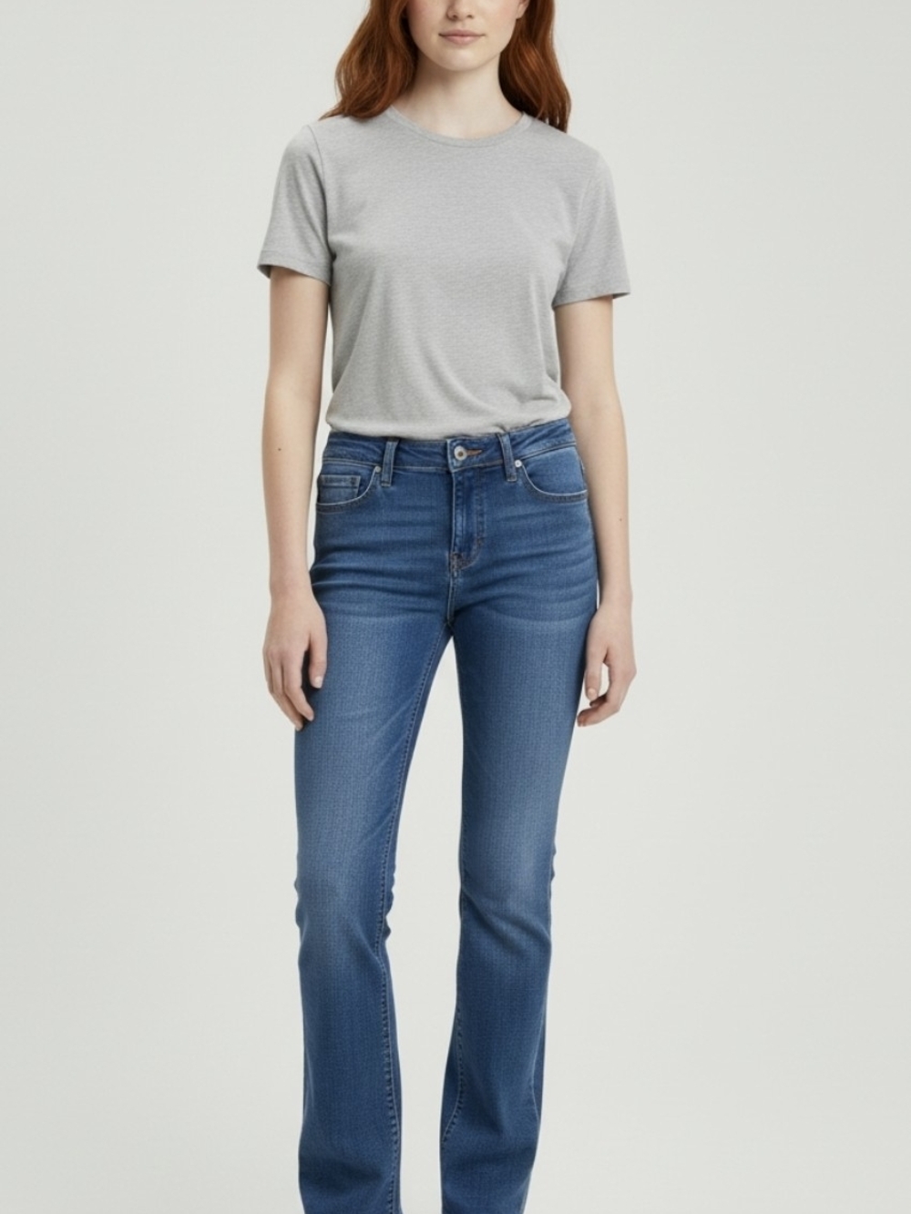 High-Rise Slim Straight Women’s Jeans — Mid Blue